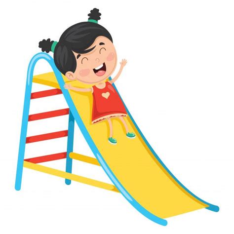 Premium Vector Vector Illustration Of Kid Sliding Kids Slide Kids