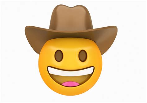 Emoji Cowboy Hat Face 3D Model CGTrader