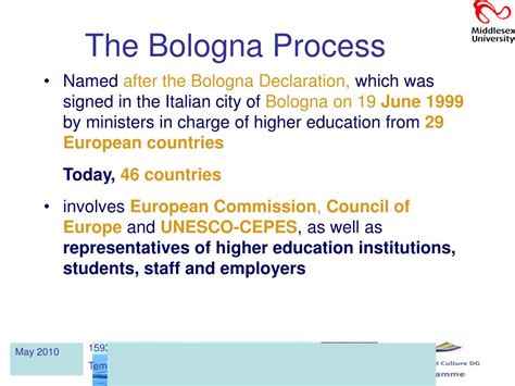 The purpose of the bologna process (or bologna accords) is to create the european higher education area by making academic degree standards and quality assurance standards more comparable and. PPT - The Bologna Process Aims, Objectives and Challenges ...