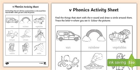V Phonics Worksheet Phonics Resources Twinkl Twinkl