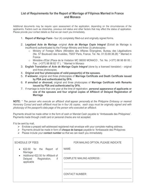 Fillable Online Parispe Dfa Gov Report Of Marriage Philippine Embassy Dfa Fax Email Print