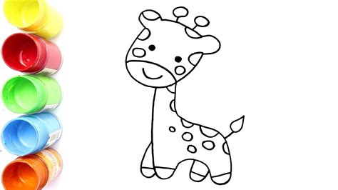 Cara Menggambar Dan Mewarnai Binatang Jerapah Untuk Anak Anak Youtube