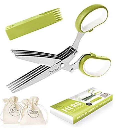 Chefast Herb Scissors Set Multipurpose Cutting Shears With 5