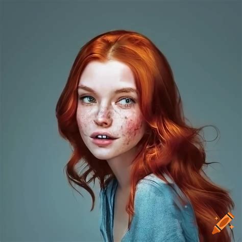 High Resolution Portrait Of A Beautiful Redhead Woman