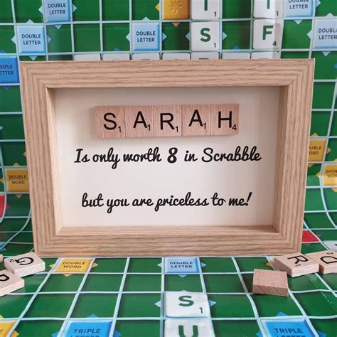 Personalised Name T Scrabble Tile Wall Art T For Him Etsy Uk
