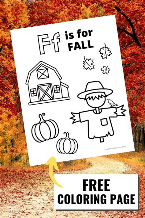 F is For Fall Coloring Page - Mom Life Made Easy