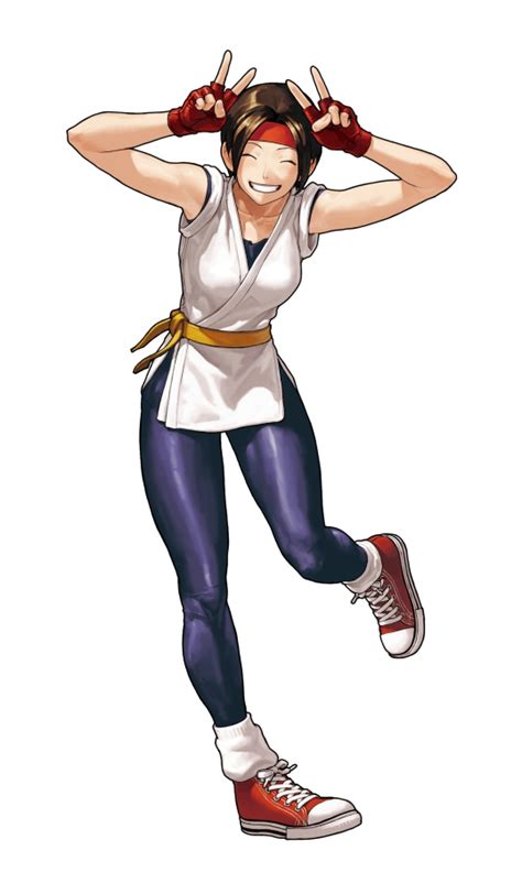 Girl Brown Hair Converse Double V Dougi Eyes Closed Grin Headband King Of Fighters Xiii