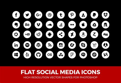 Simple Social Media Icons Circle W Icons ~ Creative Market