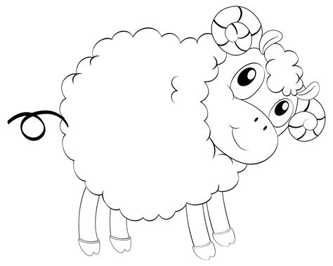 Animal Outline For Cute Sheep 446984 Vector Art At Vecteezy