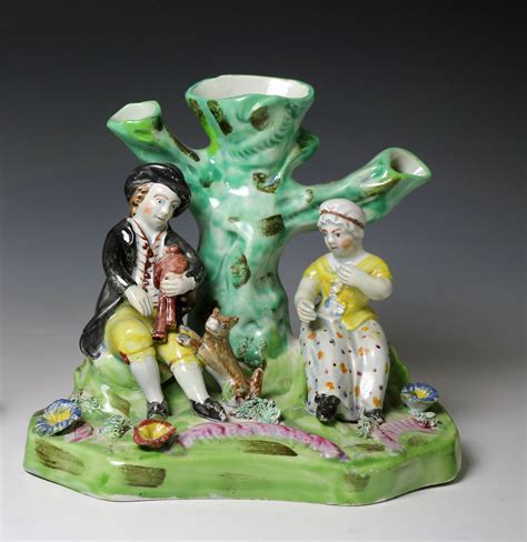 Antique Staffordshire Pottery Pearlware Figure Group Circa 1820 John
