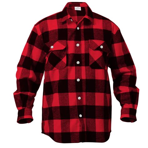 Red Heavyweight Buffalo Plaid Flannel Shirt