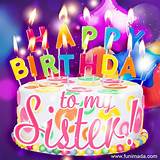 Happy birthday gifs for your dear sister. Happy birthday to my sister - colorful birthday cake ...