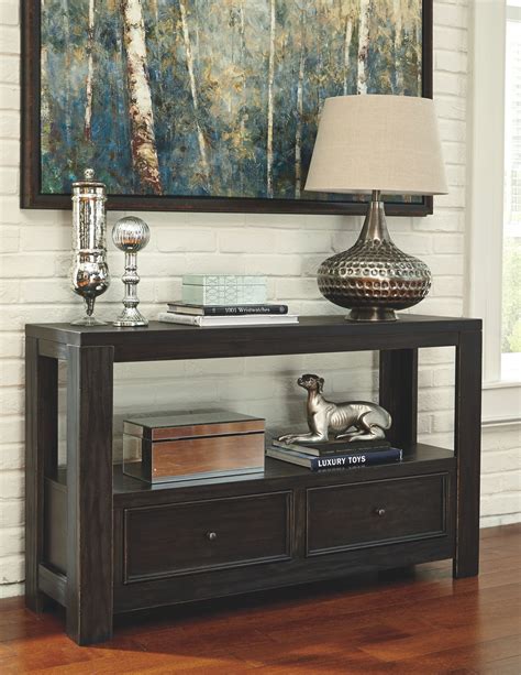 Gavelston Rubbed Black Sofa Table Ez Furniture Sales And Leasing