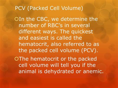 PPT - Packed Cell Volumes Total Proteins Blood Smear Prep PowerPoint