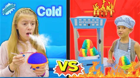 Frozen Hot Vs Cold Challenge With Az And Savannah Youtube