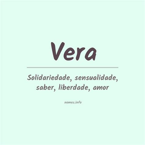 Qual O Significado Do Nome Vera