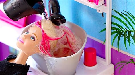 Barbie Doll Hair Style Salon Pretend Play With Hair Cut Shop Toys 🎀 Youtube