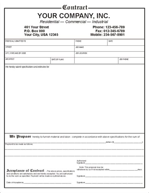 Contract Forms For Business Free Printable Documents