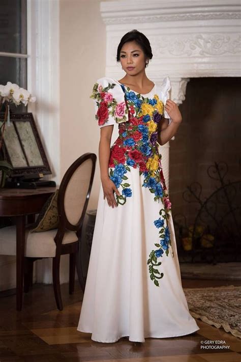 Filipiniana Dress Balintawak Gown Filipino Costume Philippine Terno Modern Filipiniana Dress