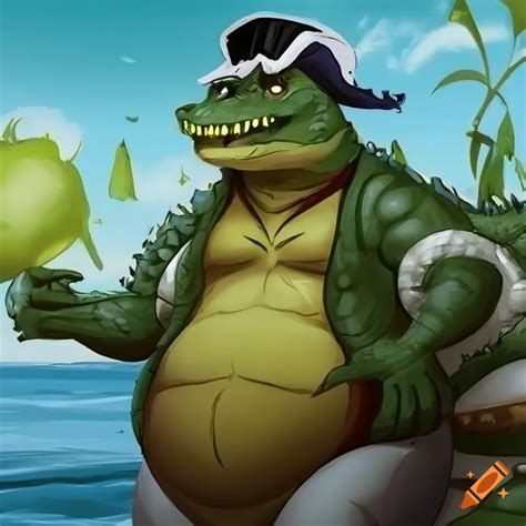 Anthro Alligator Pirate On The Beach On Craiyon