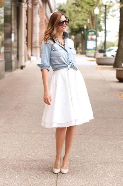 25 Gentle White Skirt Outfits For Summer Styleoholic