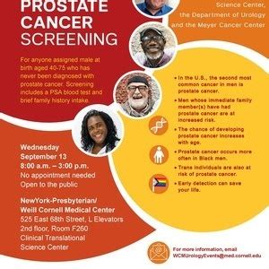 Free Prostate Screening Event Weill Cornell Medicine Events