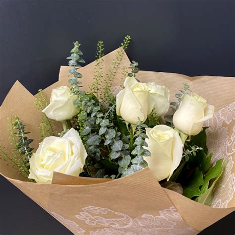 Half Dozen White Roses Lilylous Of Ambleside Florist Weddings