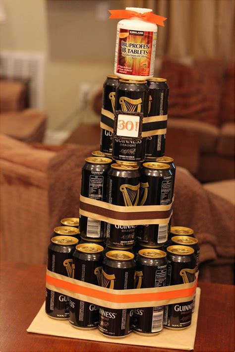 With beer gifts of course. Fun 30th Birthday Gifts for Him Beer Cake Such A Good Idea ...