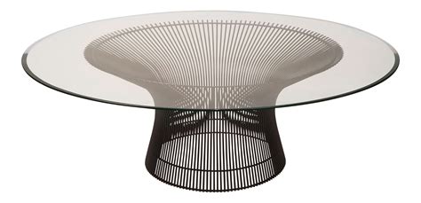The iconic side table is created by welding curved steel rods to circular frames. Early Warren Platner Bronze Coffee Table by Knoll, 1966 on ...