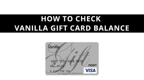 How To Check Vanilla Gift Card Balance YouTube