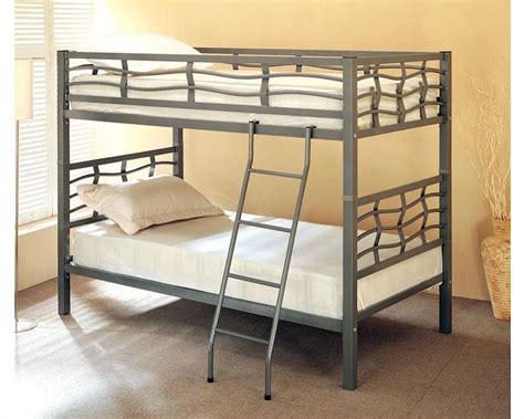 Coaster Furniture Twin Over Twin Bunk Bed In Dark Silver Bunks Co7395