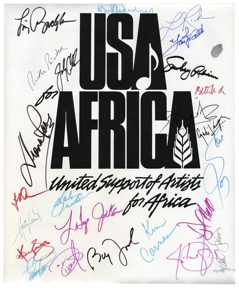 Lot Detail Historic Usa For Africa Poster Signed By 24 Musical
