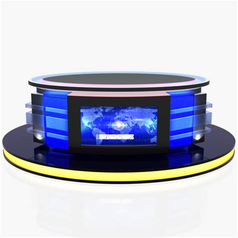 Virtual Tv Studio News Desk 12 3d Model Flatpyramid