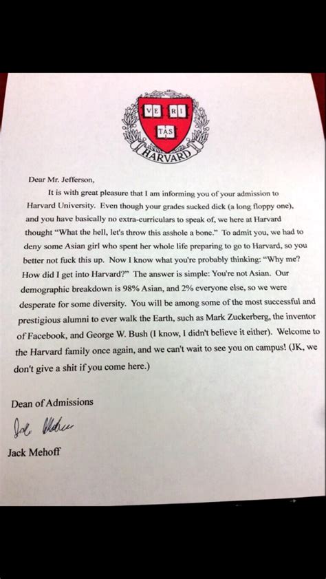 Friend Of Mine Got Accepted Into Harvard Rfunny
