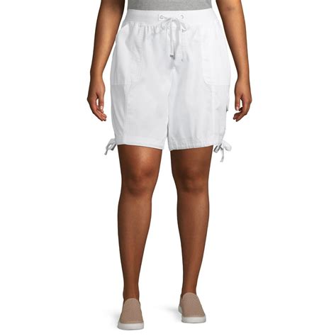 Terra And Sky Terra And Sky Womens Plus Size Solid Cargo Shorts