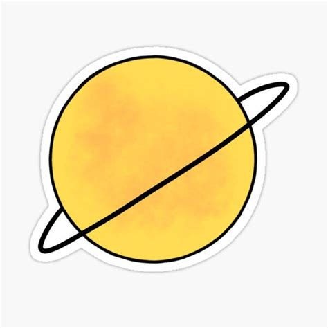Yellow Saturn Planet Space Sticker By Megangilleyxo In 2020 Saturn