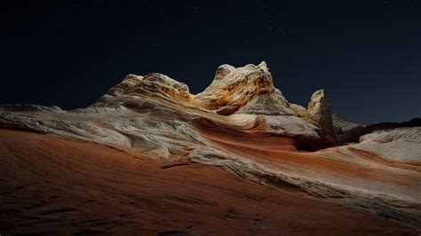 Macos Big Sur Wallpaper 4k Stock Night Sedimentary Rocks Desert
