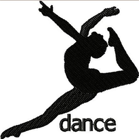 Instant Download Dancer Silhouette Embroidery Design Custom