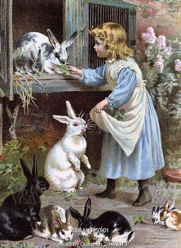 Little Playmates A Child With Rabbits By Ernest Nister Europe Late