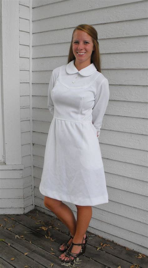 Vintage 60s White Dress Barco Nurse Uniform New Old Stock S Etsy Dress White Dress Nurse