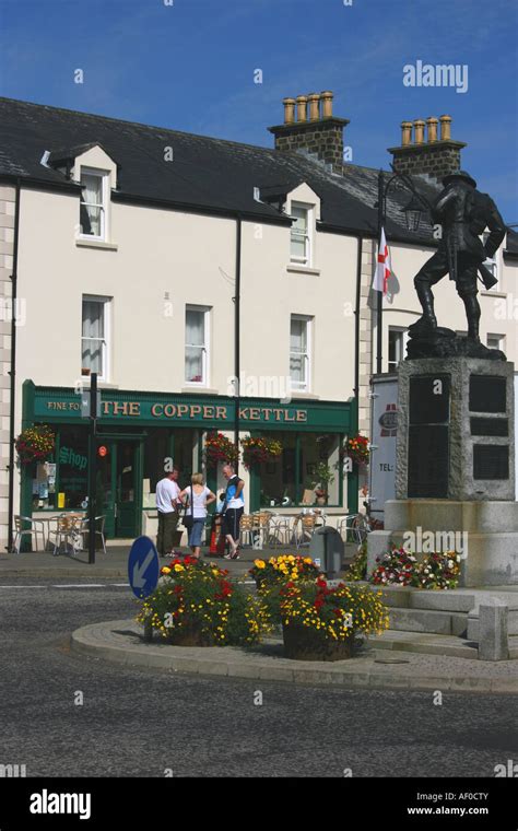 The Diamond And War Memorial In The Centre Of Town Of Bushmills County