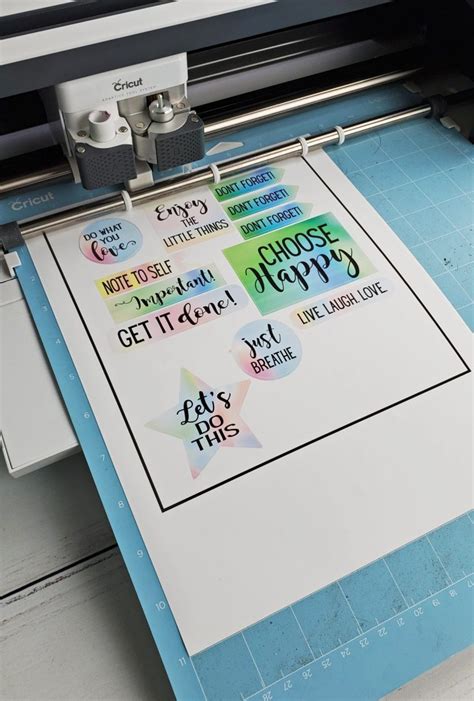 How To Use Cricut Print And Cut With Printable Vinyl Diy Stickers How