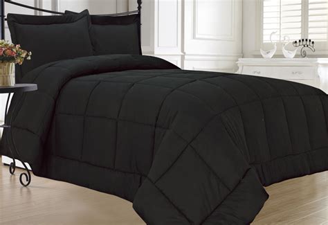 Bali resort queen black comforter set. Black Down Alternative Comforter Set