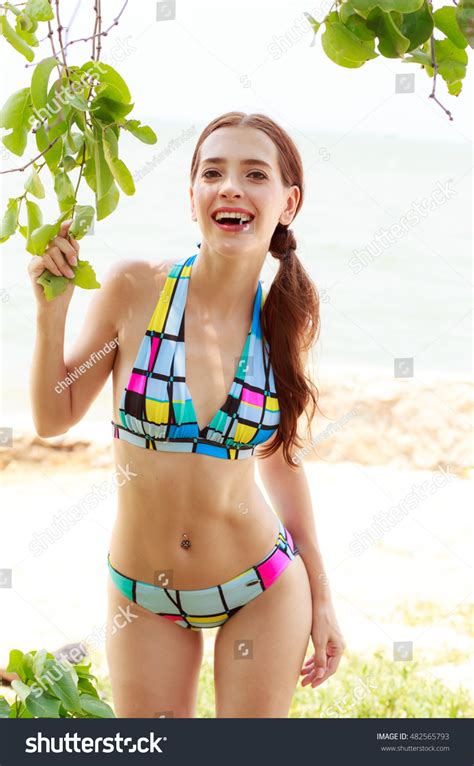 Beautiful Women Bikinis Back Sea Stock Photo Shutterstock