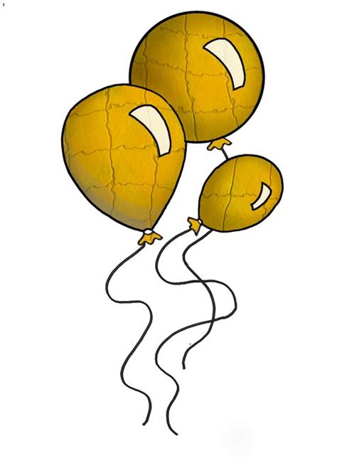 Gold Balloons Clip Art Drawing Free Image Download