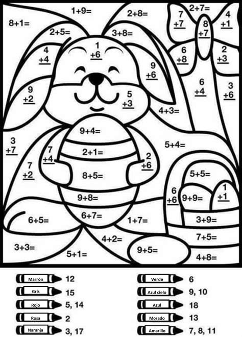 Excelente material para sumar y colorear dibujos para primer, segundo y