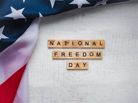 National Freedom Day Usa Background Close Up Top View Stock Image