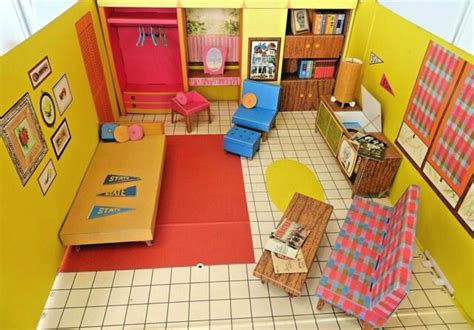 Complete Vintage Era 1962 Barbie Dream House Wall Original Accessories