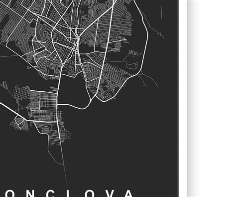 Monclova Mexico City Map Printable Road Map Affordable Wall Etsy