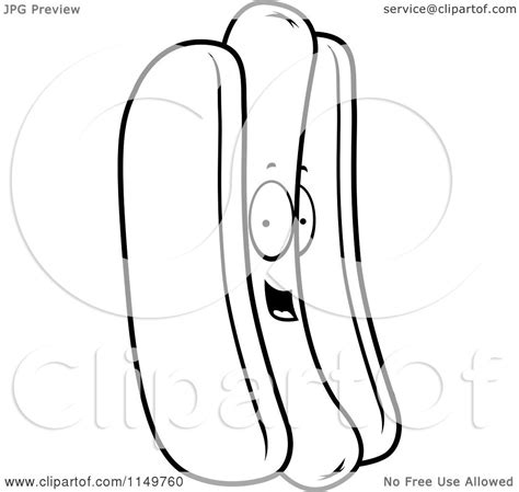 Our printable sheets for coloring in are ideal to brighten your family's day. Cartoon Clipart Of A Black And White Smiling Hot Dog Face ...